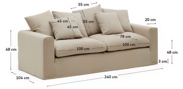 Kave Home Pohovka Nora 240 cm