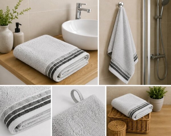 Bellatex Froté ručník a osuška kolekce Léga Šedá rozměr 50x100 cm
