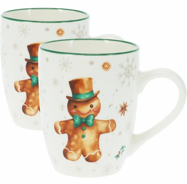 Sada 2 porcelánových hrnků Gingerbread 320 ml