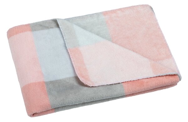Bellatex Přikrývka Korall micro 100x150 cm Kostka Růžová