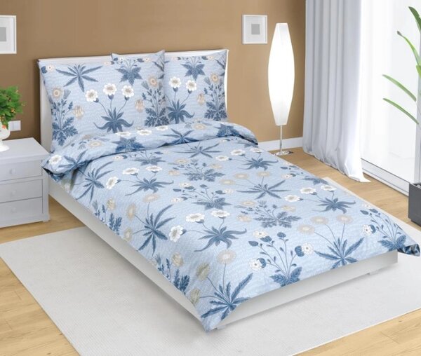Bellatex Povlečení bavlněné Louka modrá 140x200, 70x90 cm