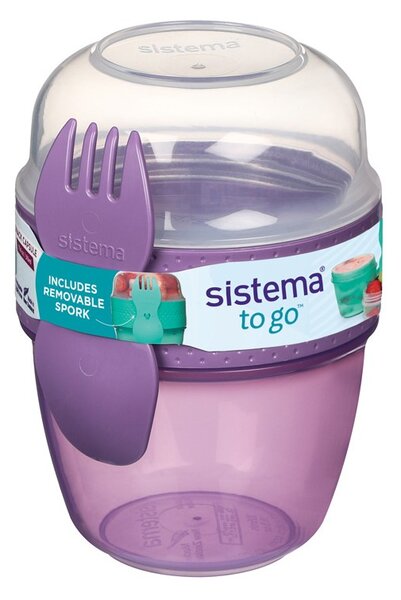 Sistema Svačinový box To Go Snack Capsule s vidličkou 515 ml, fialová