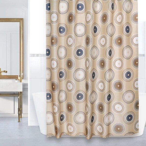 Bellatex Koupelnový závěs 180x200 cm Kolo Hnědá