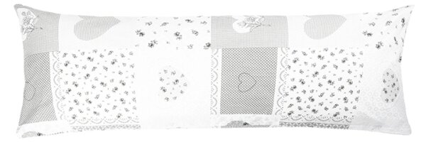 Bellatex POVLAK na relaxační polštář Srdce patchwork Šedá, rozměr 45x120 cm