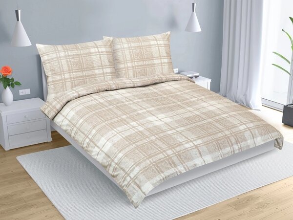 Bellatex Povlečení bavlna na dvoudeku Dlaždice Béžová,Bílá rozměr 1ks 180x200, 2ks 70x90 cm