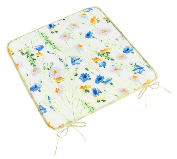 Bellatex Sedák Adéla hladký 40x40 cm Kvítí Modrá,Žlutá,Bílá