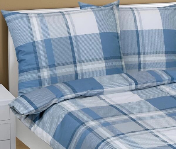 Bellatex Povlečení bavlněné Kostka modrá rozměr 140x200, 70x90 cm