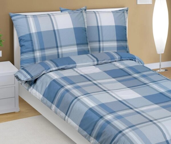 Bellatex Povlečení bavlněné Kostka modrá rozměr 140x200, 70x90 cm