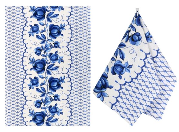 Bellatex Kuchyňská utěrka 1 ks 50x70 cm Cibulák Modrá,Bílá