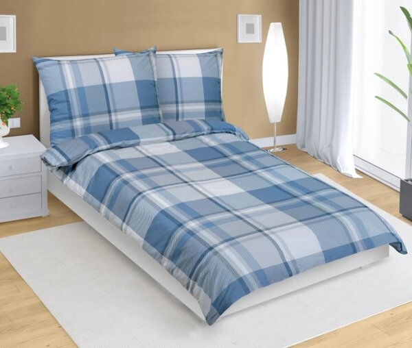 Bellatex Povlečení bavlněné Kostka modrá rozměr 140x200, 70x90 cm