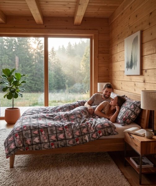 Bellatex Povlečení krepové Srdce červená rozměr 140x200 cm, 70x90 cm