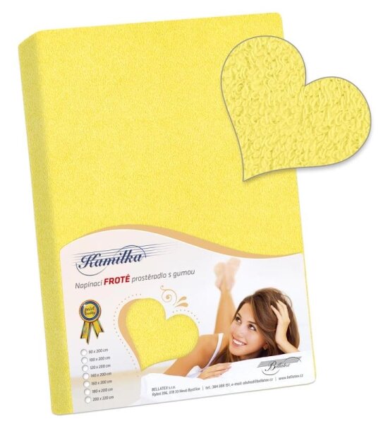 Bellatex Prostěradlo froté žlutá rozměr 90x200 cm