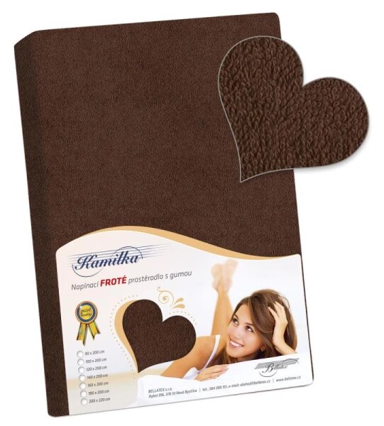 Bellatex Prostěradlo froté tmavá hnědá rozměr 90x200 cm