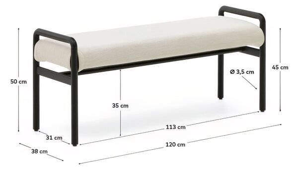 Černá dubová lavice Kave Home Macaret 120 cm