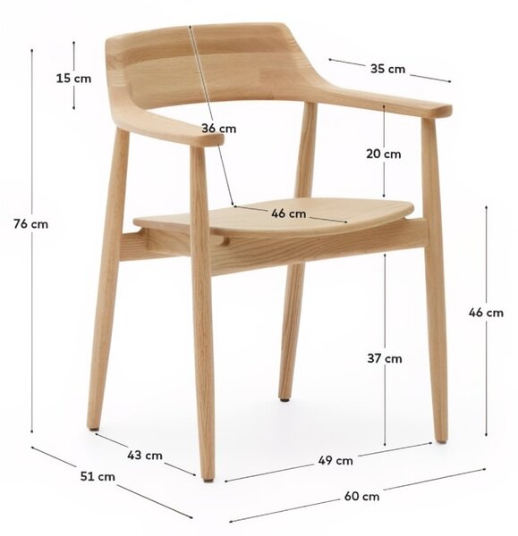 Dubová jídelní židle Kave Home Fondes