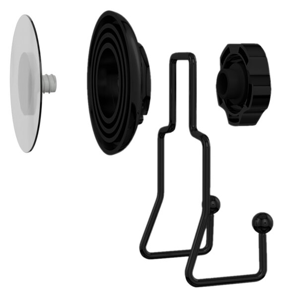 Držák na mýdlo / houbu Compactor Bestlock Black s přísavkou - bez vrtání, nosnost 4 kg