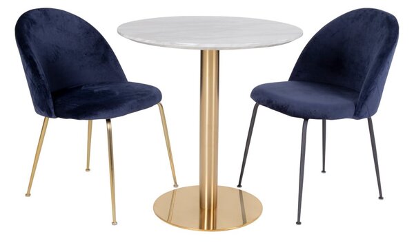 Kulatý jídelní stůl s deskou v dekoru mramoru ø 90 cm Bolzano – House Nordic