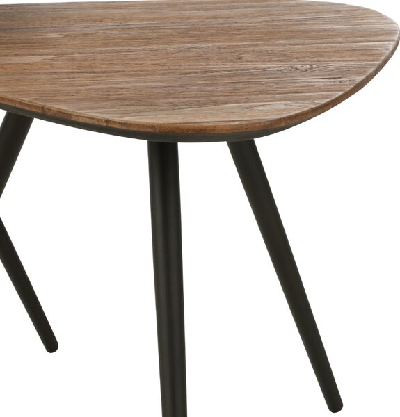 Set dvou hnědých teakových odkládacích stolků J-line Tooky 50/42 cm