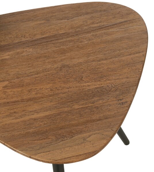 Set dvou hnědých teakových odkládacích stolků J-line Tooky 50/42 cm