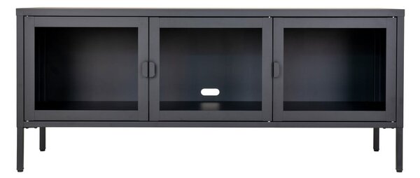 Černý kovový TV stolek 130x55 cm Brisbane – House Nordic