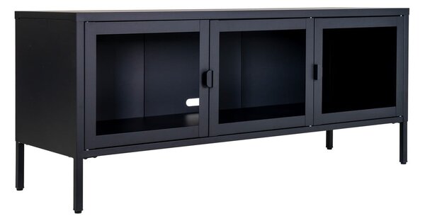 Černý kovový TV stolek 130x55 cm Brisbane – House Nordic