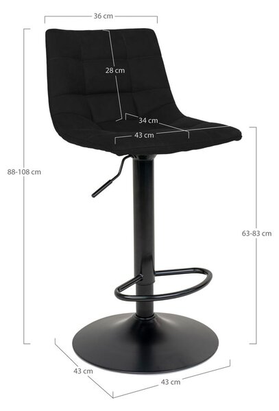 Černé barové židle v sadě 2 ks 88 cm Middelfart – House Nordic