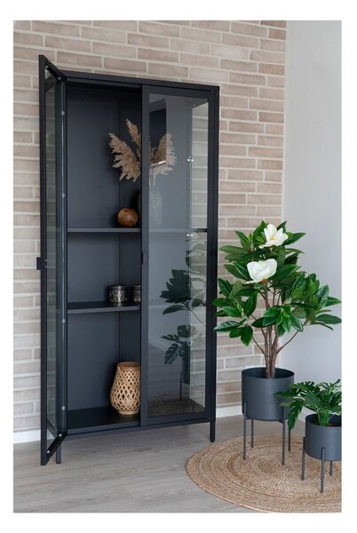 Černá kovová vitrína 80x175 cm Brisbane – House Nordic