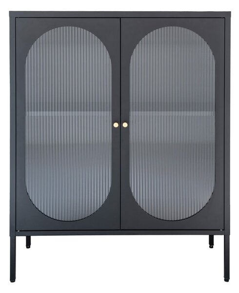 Černá kovová vitrína 90x110 cm Adelaide – House Nordic
