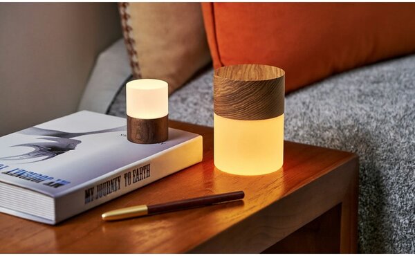 Stmívatelná stolní lampa v přírodní barvě se skleněným stínidlem (výška 10,5 cm) Lemelia – Gingko