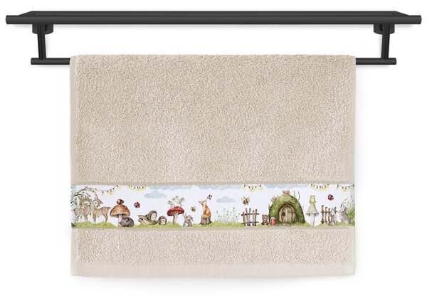 Dětský ručník Veba RUJANA tisk Kouzelná louka béžová Velikost: 30x50 cm