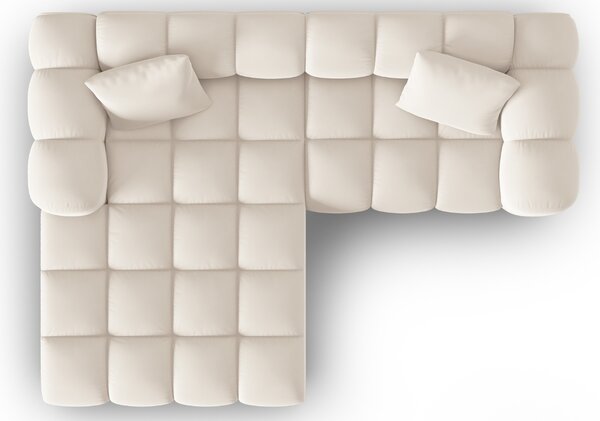 -25 % Dny MOMENTI– Světle béžová sametová rohová pohovka Windsor & Co Halley 242 cm, levá