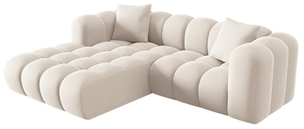 -25 % Dny MOMENTI– Světle béžová sametová rohová pohovka Windsor & Co Halley 242 cm, levá