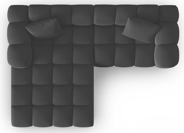 -25 % Dny MOMENTI– Černá sametová rohová pohovka Windsor & Co Halley 242 cm, levá