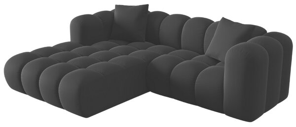 -25 % Dny MOMENTI– Černá sametová rohová pohovka Windsor & Co Halley 242 cm, levá