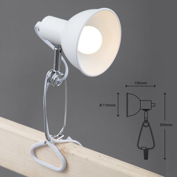 Briloner 2790-016 - Lampa s klipem FIX 1xE14/8W/230V bílá