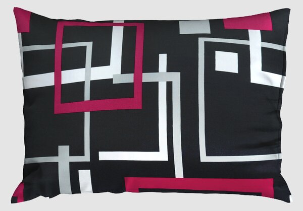 Povlecení mikrosatén prodloužené BILETA malinové 140x220 cm geometrické tvary;abstrakce