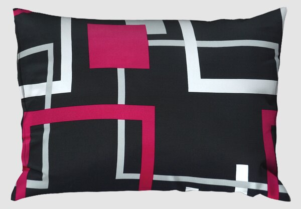 Povlecení mikrosatén prodloužené BILETA malinové 140x220 cm geometrické tvary;abstrakce