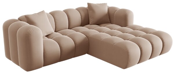 -25 % Dny MOMENTI– Windsor & Co Sametová rohová pohovka Halley 242 cm, pravá