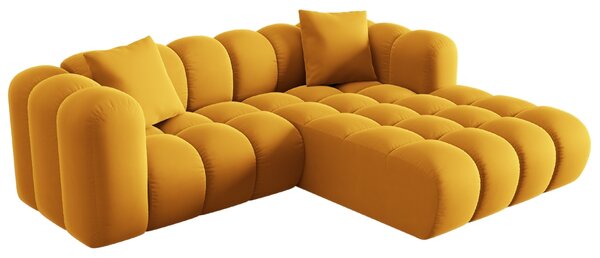 -25 % Dny MOMENTI– Windsor & Co Sametová rohová pohovka Halley 242 cm, pravá