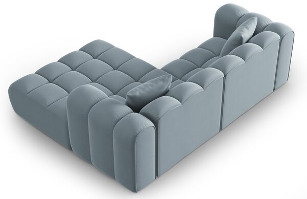 -25 % Dny MOMENTI– Windsor & Co Sametová rohová pohovka Halley 242 cm, pravá
