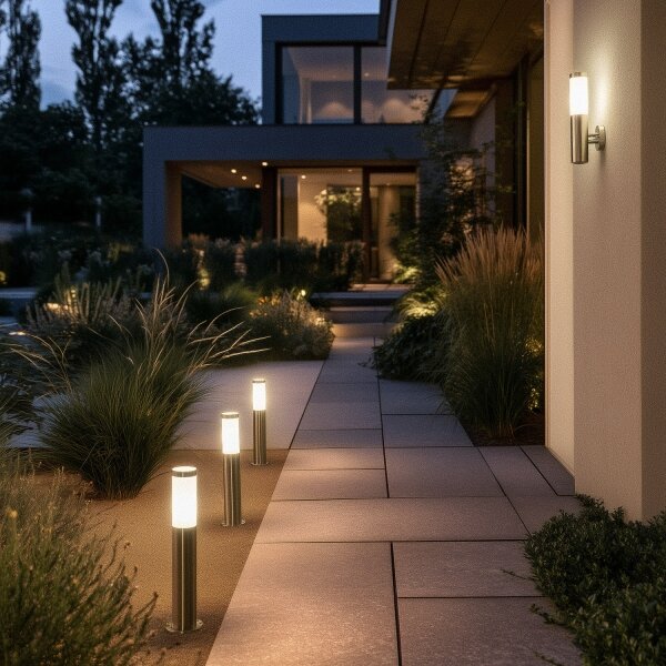 BRILAGI - Venkovní lampa ELIA 1xE27/20W/230V IP44 50 cm matný chrom
