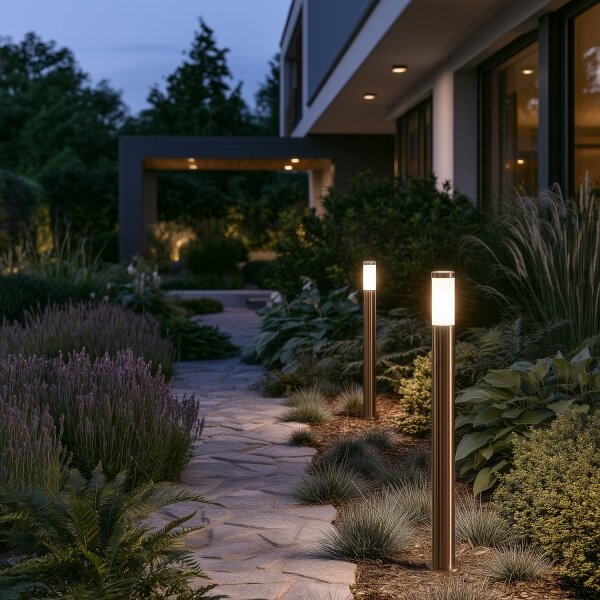 BRILAGI - Venkovní lampa ELIA 1xE27/20W/230V IP44 100 cm matný chrom