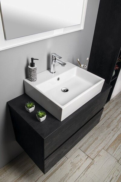 Isvea Purity umyvadlo 50x42 cm obdélníkový klasický bílá lesk 10PL50050