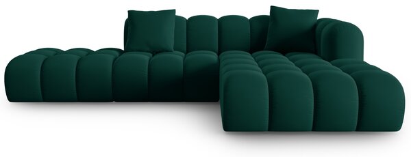 -25 % Dny MOMENTI– Lahvově zelená sametová rohová pohovka Windsor & Co Halley 309 cm, pravá