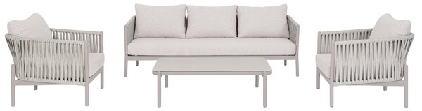 -25 % Dny MOMENTI– Bizzotto Světle šedý skleněný zahradní konferenční stolek Florencia 120 x 75 cm