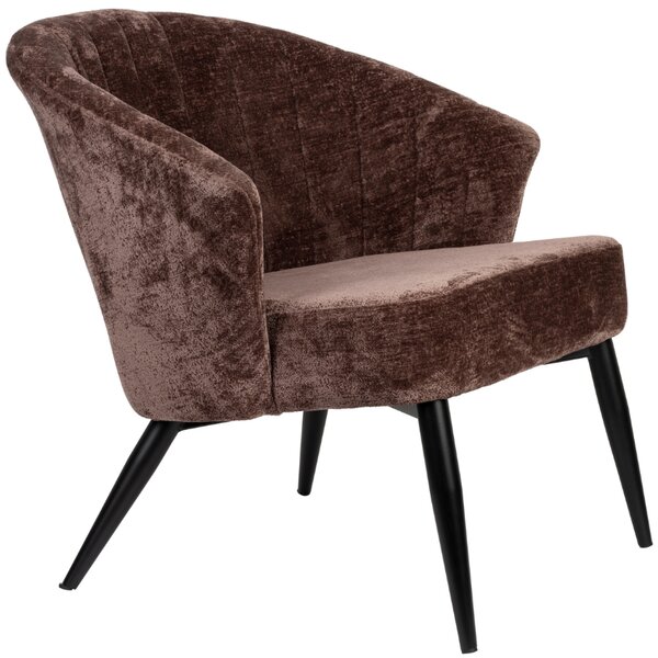 Hnědé čalouněné lounge křeslo DUTCHBONE GEORGIA