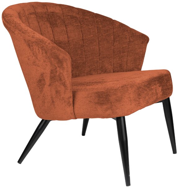 Terakotově hnědé čalouněné lounge křeslo DUTCHBONE GEORGIA