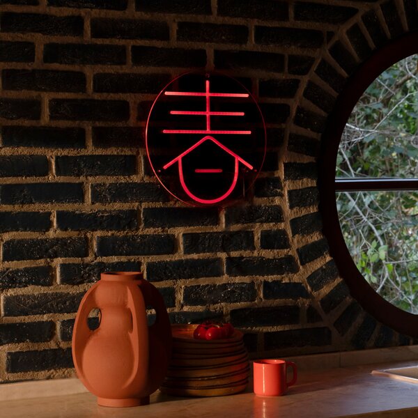 Červená nástěnná LED dekorace DUTCHBONE SPRING 35 cm