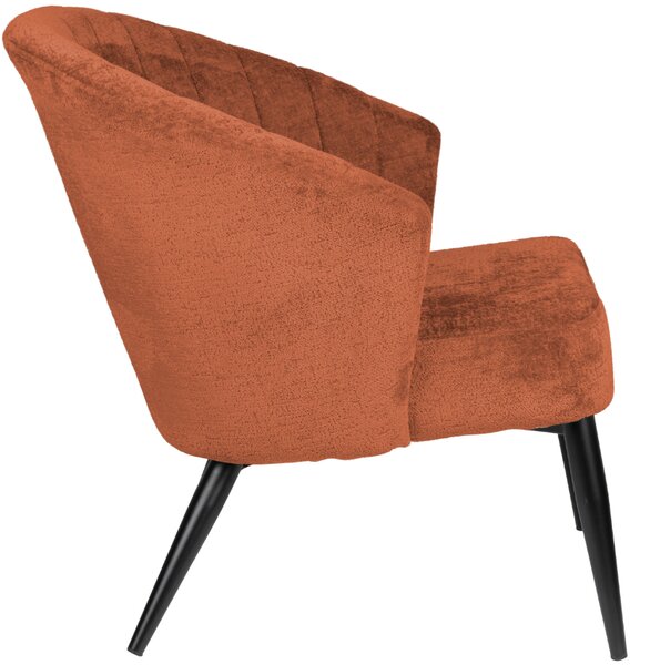 Terakotově hnědé čalouněné lounge křeslo DUTCHBONE GEORGIA