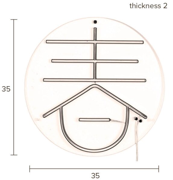 Červená nástěnná LED dekorace DUTCHBONE SPRING 35 cm
